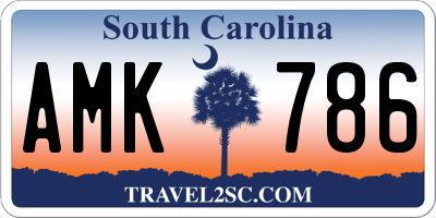SC license plate AMK786
