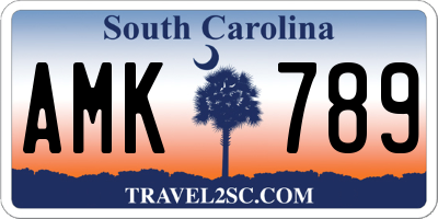 SC license plate AMK789