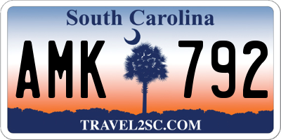 SC license plate AMK792