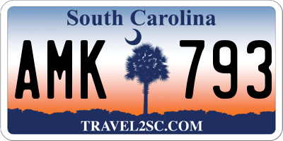 SC license plate AMK793