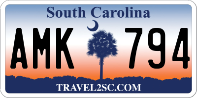 SC license plate AMK794
