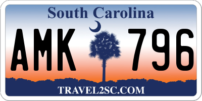 SC license plate AMK796