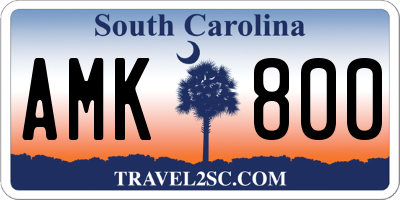 SC license plate AMK800
