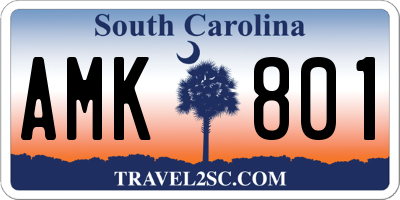 SC license plate AMK801