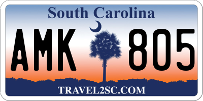 SC license plate AMK805