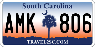 SC license plate AMK806