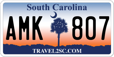 SC license plate AMK807