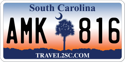 SC license plate AMK816