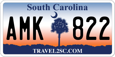 SC license plate AMK822