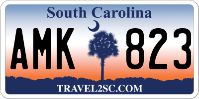 SC license plate AMK823