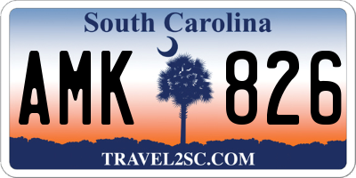 SC license plate AMK826