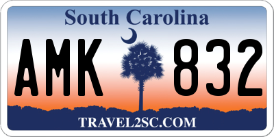 SC license plate AMK832