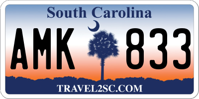 SC license plate AMK833