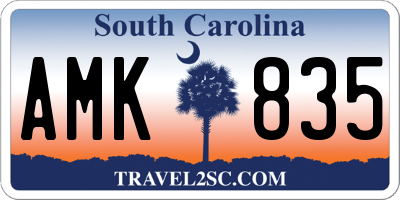 SC license plate AMK835