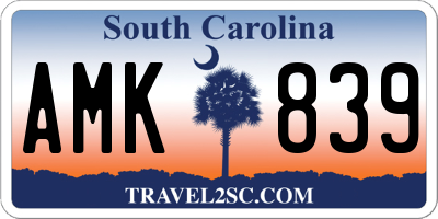 SC license plate AMK839