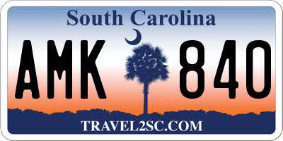 SC license plate AMK840