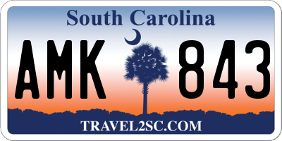 SC license plate AMK843