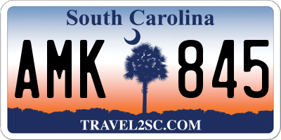 SC license plate AMK845