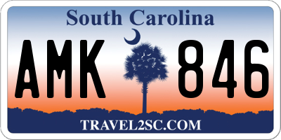 SC license plate AMK846