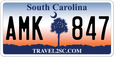 SC license plate AMK847
