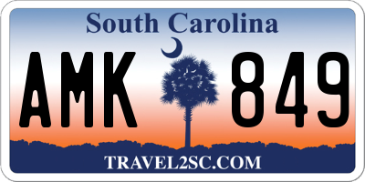 SC license plate AMK849