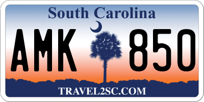 SC license plate AMK850