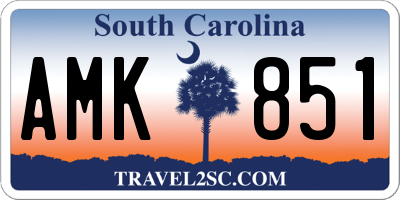 SC license plate AMK851