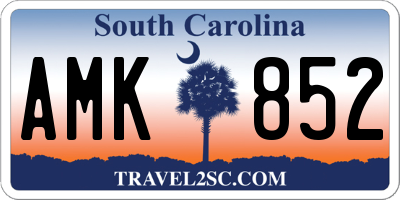 SC license plate AMK852