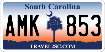 SC license plate AMK853