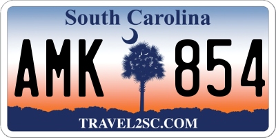 SC license plate AMK854