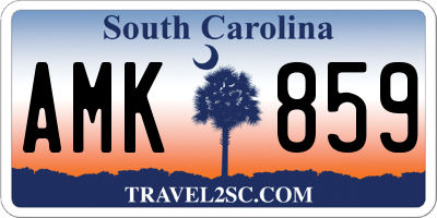 SC license plate AMK859