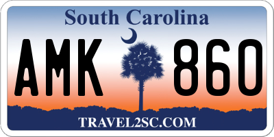 SC license plate AMK860