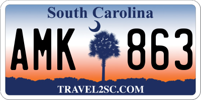 SC license plate AMK863