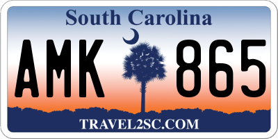 SC license plate AMK865