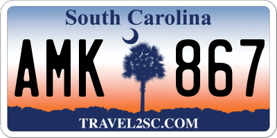 SC license plate AMK867