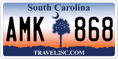 SC license plate AMK868