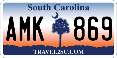 SC license plate AMK869