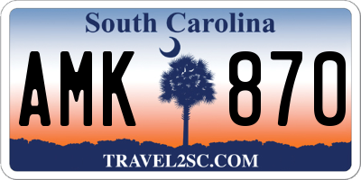 SC license plate AMK870
