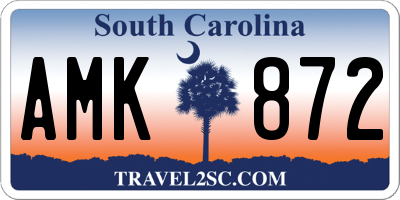 SC license plate AMK872