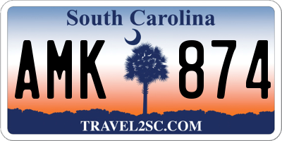SC license plate AMK874