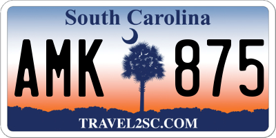 SC license plate AMK875