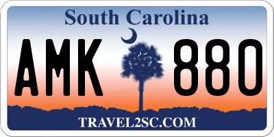 SC license plate AMK880