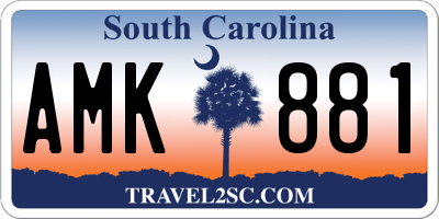 SC license plate AMK881