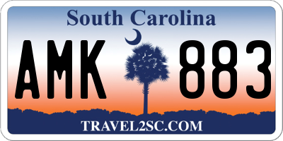 SC license plate AMK883