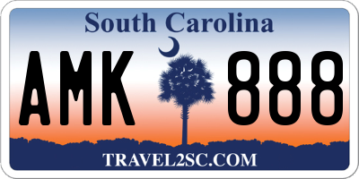 SC license plate AMK888