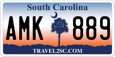 SC license plate AMK889