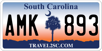 SC license plate AMK893