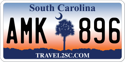 SC license plate AMK896