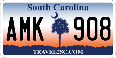 SC license plate AMK908