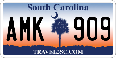 SC license plate AMK909